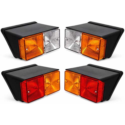12v Front Side Indicator and Rear Tail Indicator Turn Signal Lamp Flasher Combination Light Assembly Set for Case IH | Fiat | Ford New Holland Tractor D3NN13405B D3NN13N32